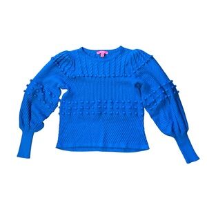 Lilly Pulitzer Womens Medium Kippa Sweater Blue Flare EUC‎